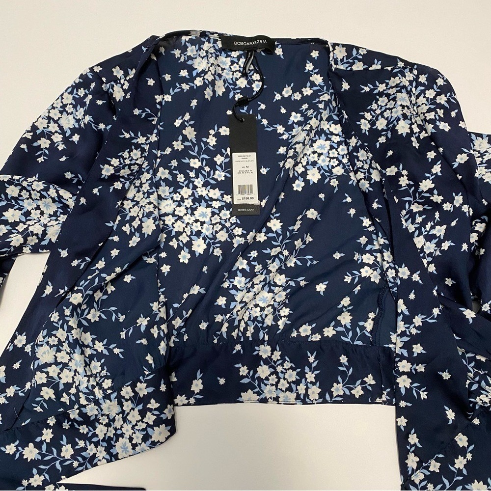 BCBGMaxAzria Floral Wrap Top Maxi Skirt Set M Wedding Guest Spring Event - Picture 8 of 16